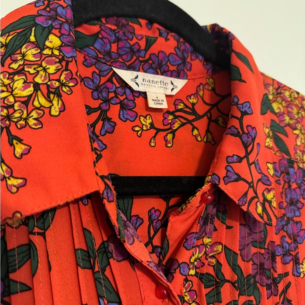 Nannette Lepore Red Floral Midi Dress - Picture 5 of 7